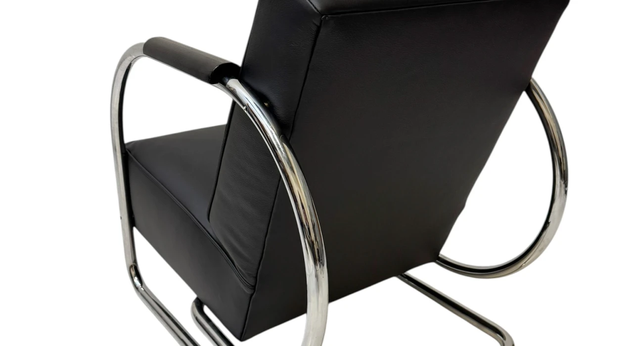 Art Deco Modernist Bauhaus Tubular Steel Lounge Chair by Frits Kuyken, 1936